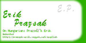 erik prazsak business card